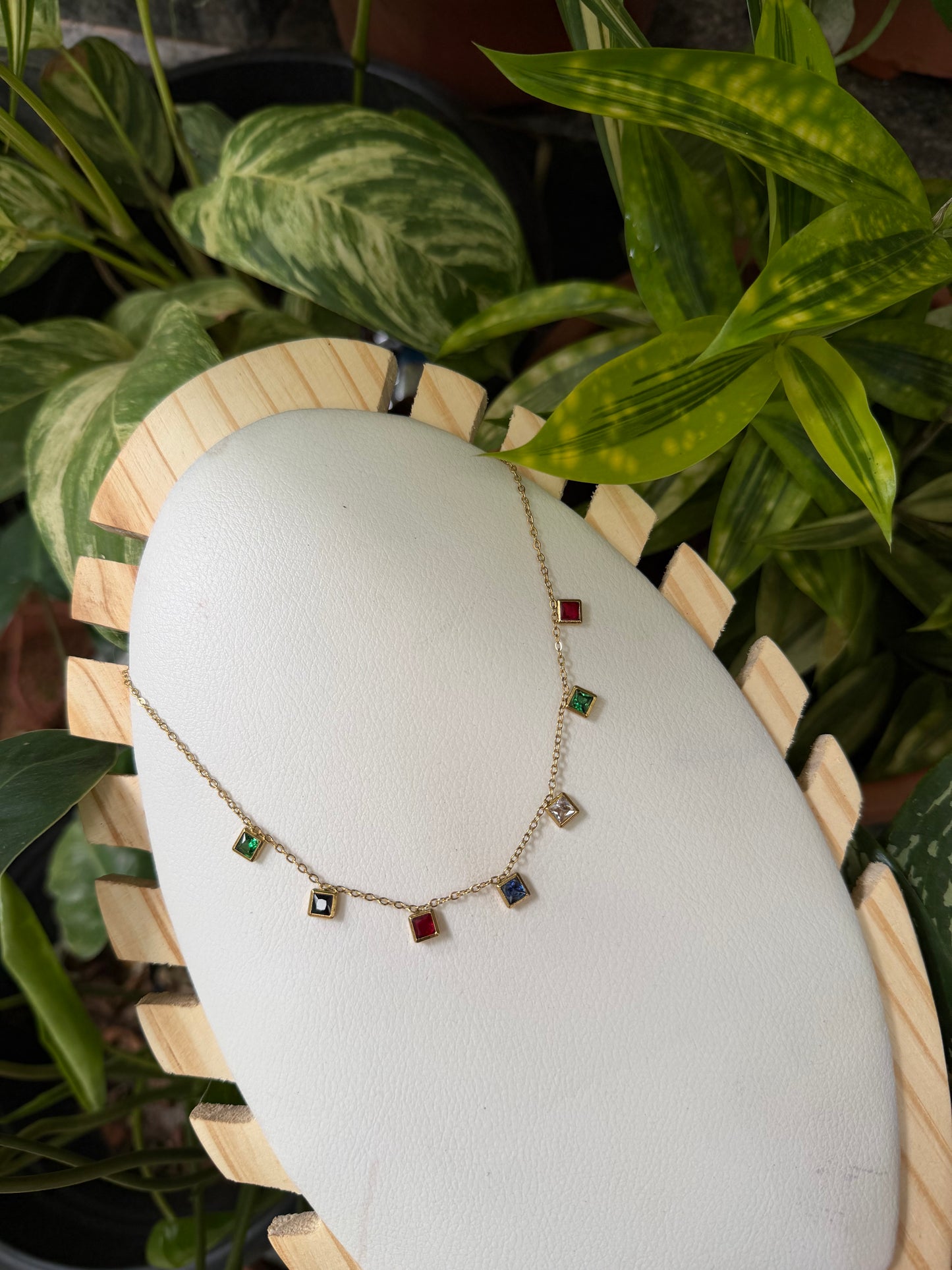 Multi colour charm necklace