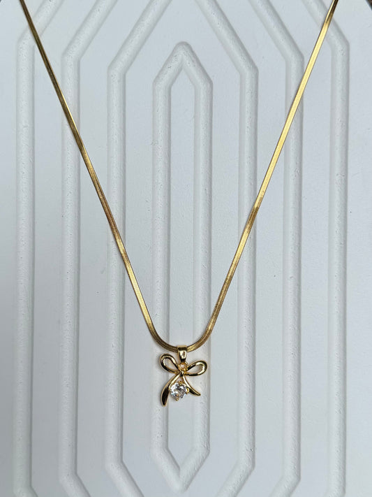 Stone bow pendant