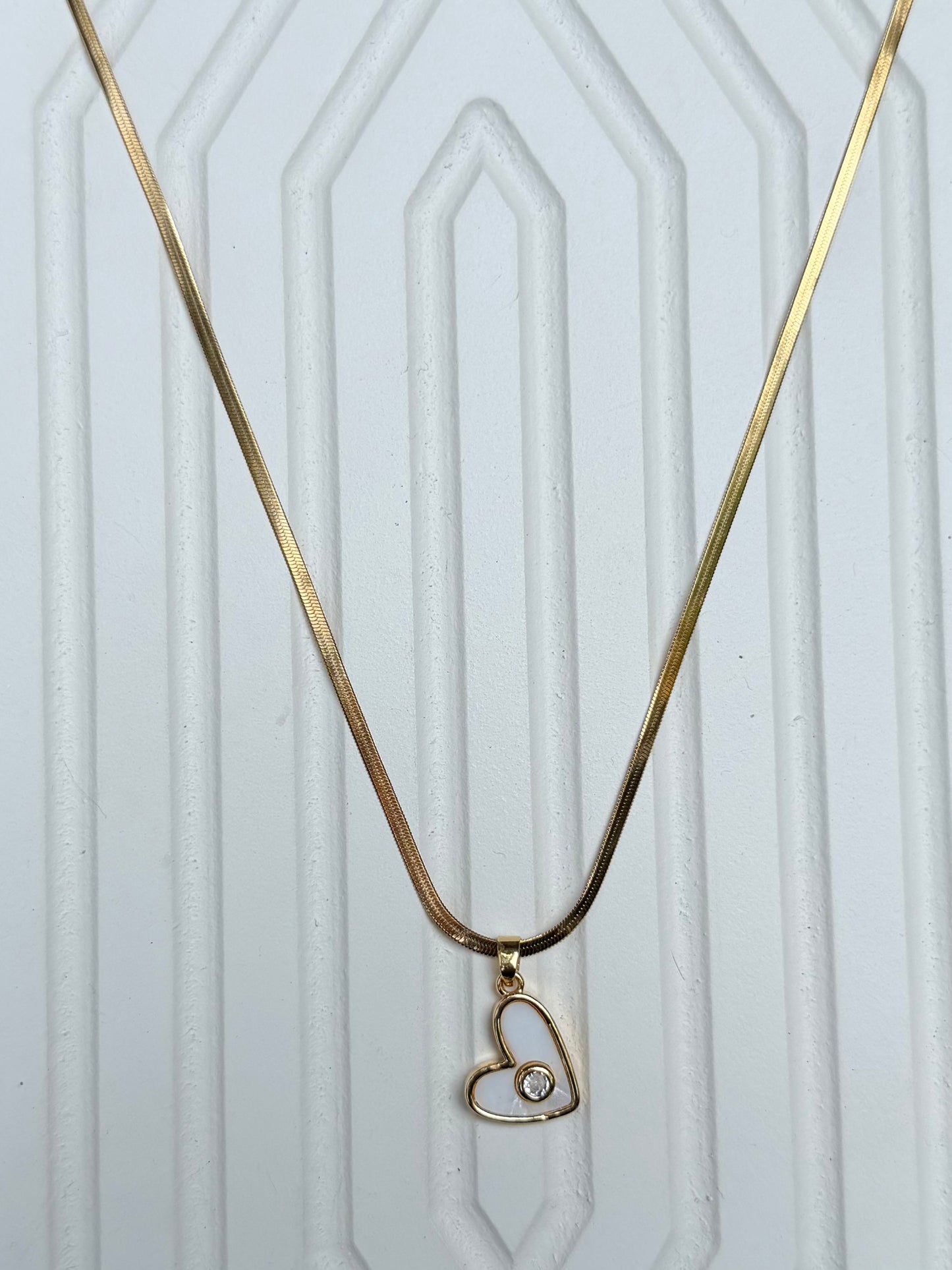 Snake chain with love pendant