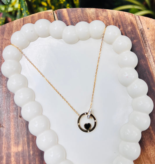 Cute double ring chain