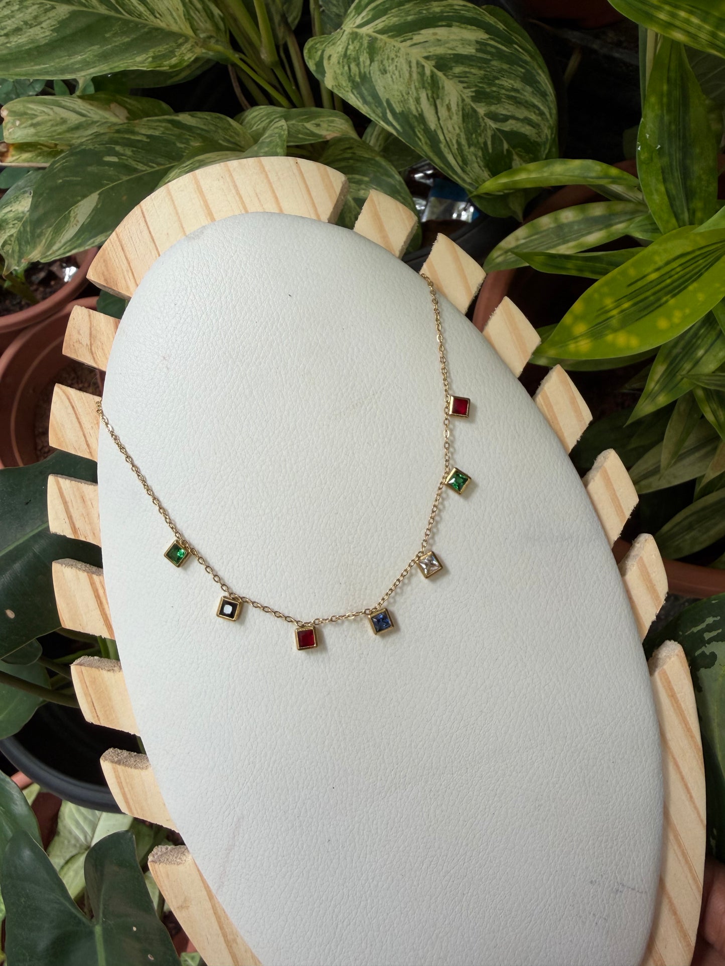 Multi colour charm necklace