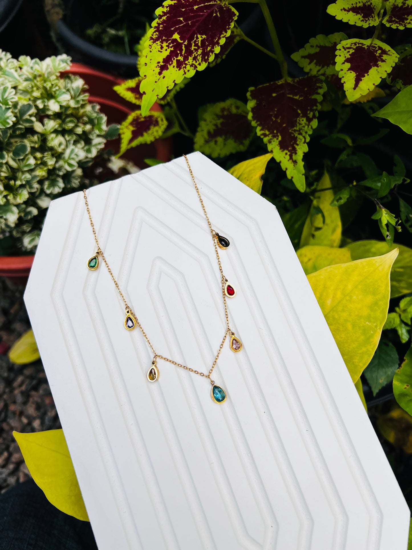 Multi colour charm necklace