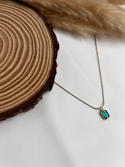 Green stone chain