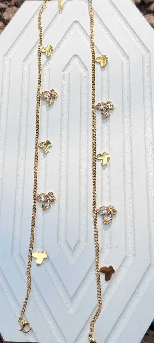 Butterfly hanging anklets