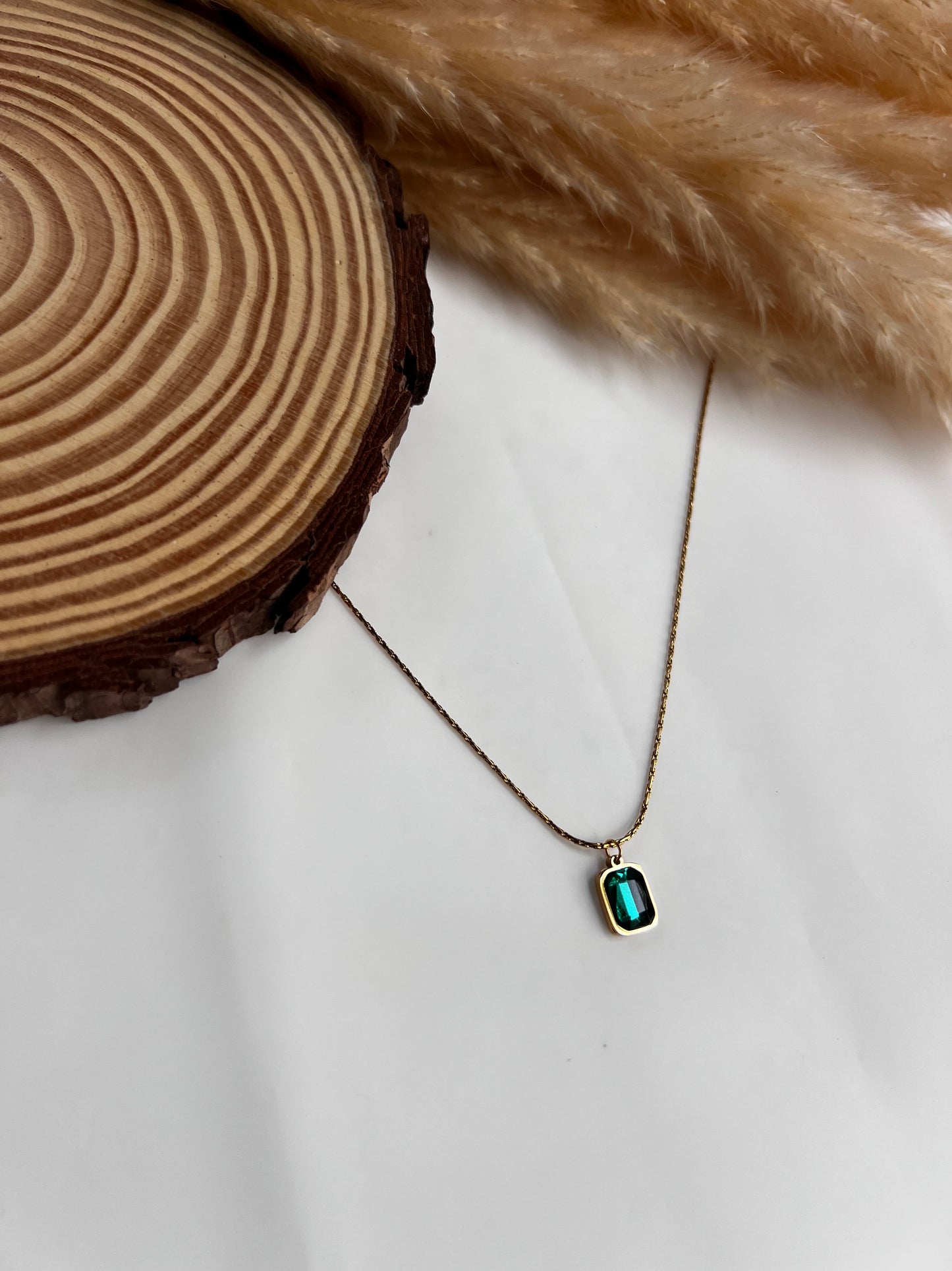 Green stone chain