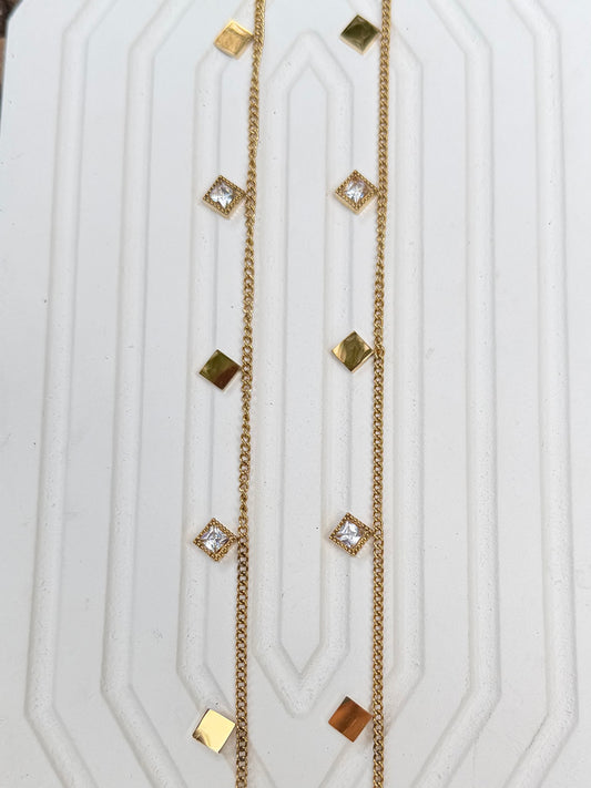 Square hanging anklets