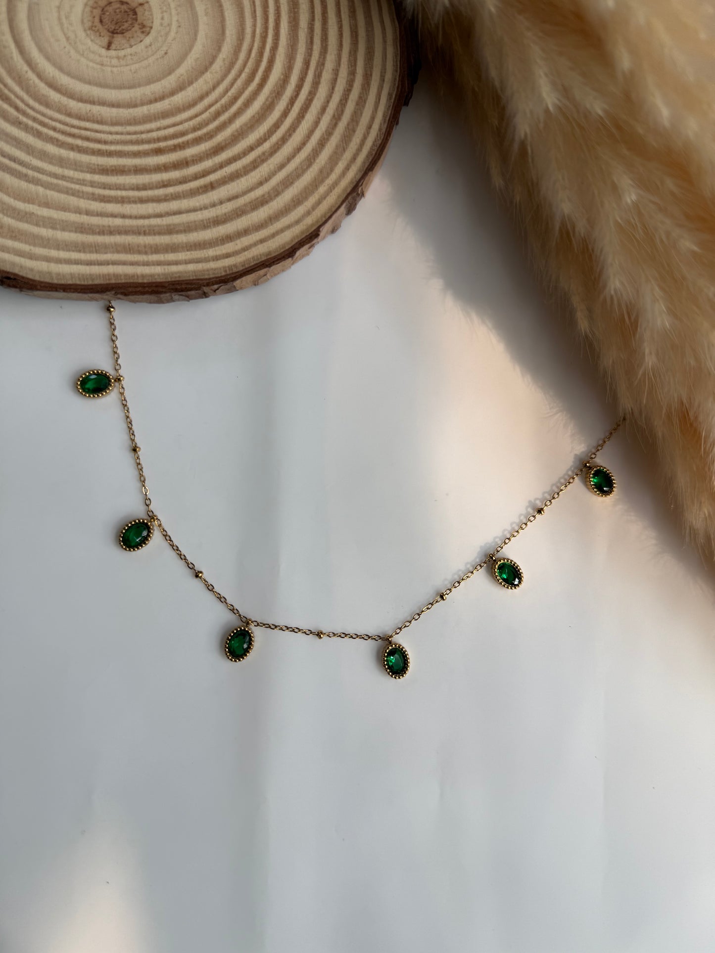 Emerald Green charm necklace