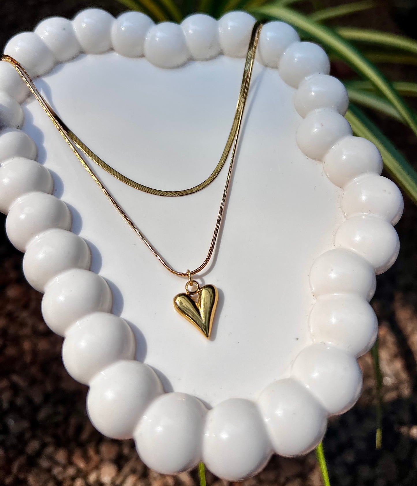 Snake chain with love pendant