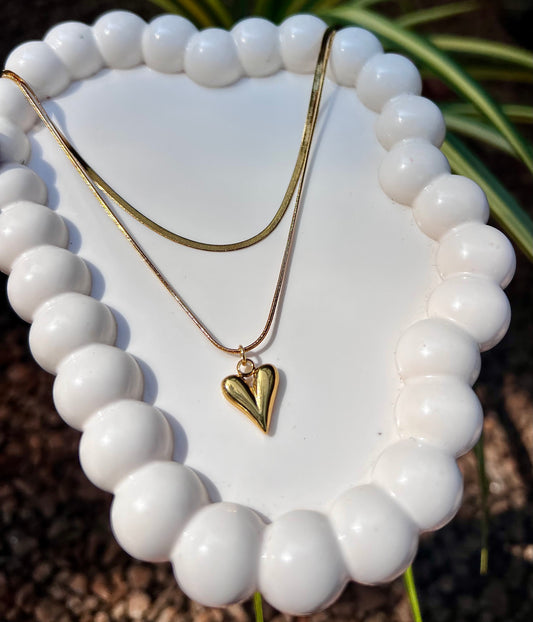 Snake chain with love pendant