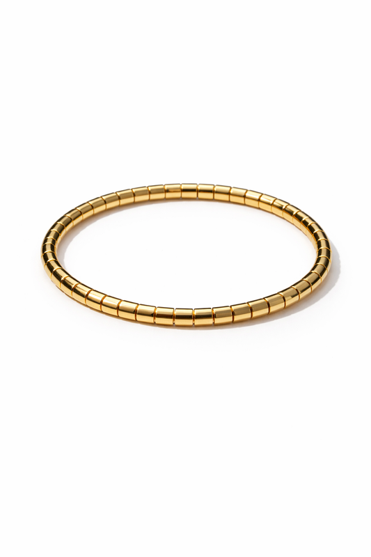 Golden orbit bangle